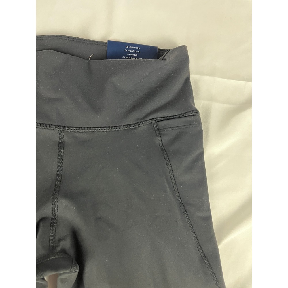 Reebok Leggings Womens Medium Black Lux 3/4 Tight High Rise Athletic‎ Yoga Pants